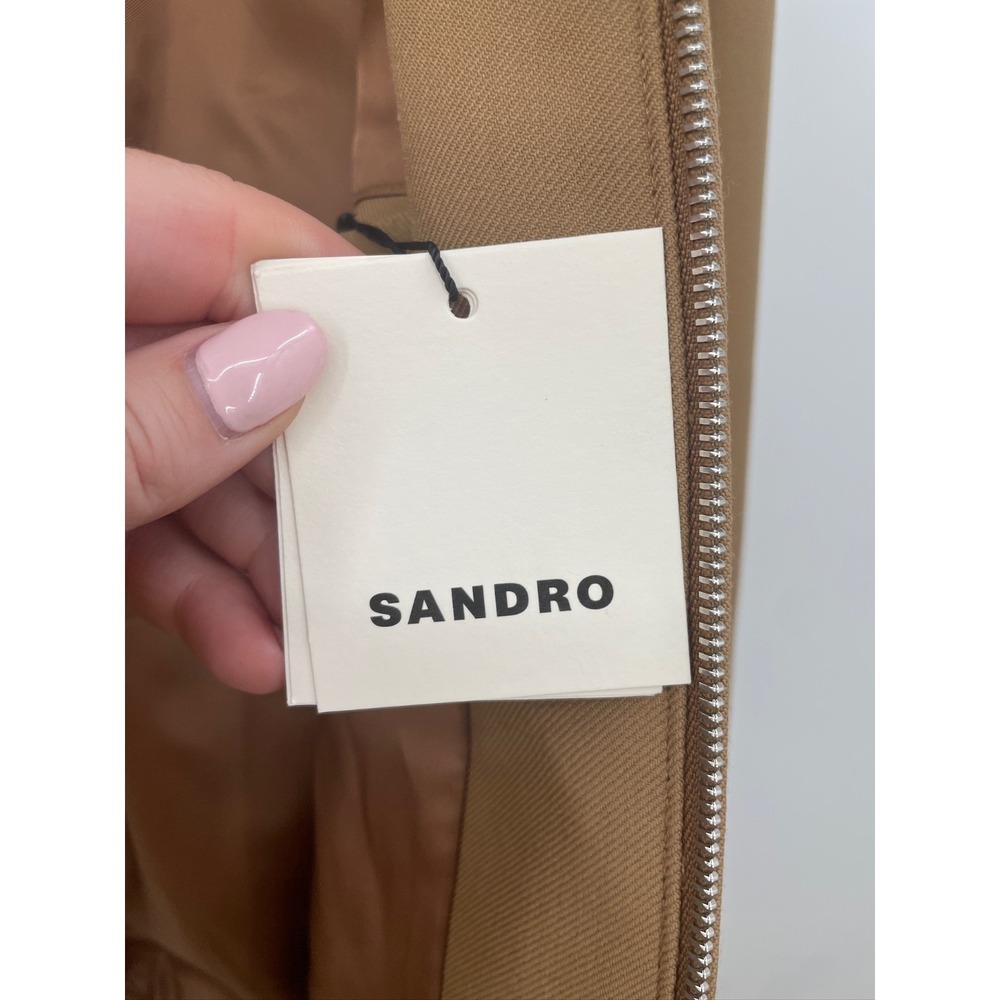 sandro zip up varsity jacket mens size XL camel brown long sleeve new teddy - Picture 3 of 10